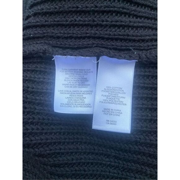 Jones New York Sport Cardigan Black Snap Front Zip Pockets Sz. L - Picture 10 of 10